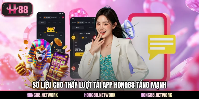 Số liệu cho thấy lượt tải app Hong88 tăng mạnh